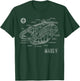 Vintage World War 1 British Tank Mark V blueprint T-Shirt - T-Shirt | Forest