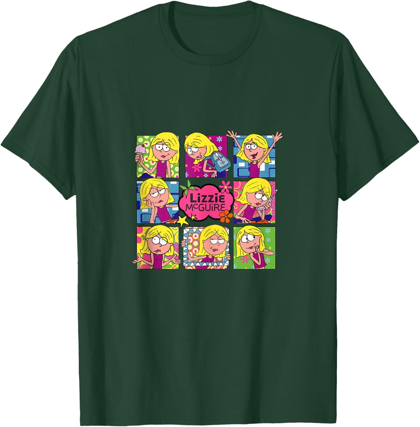 Disney Lizzy McGuire Multi Lizzie's Moods Big Chest Panels T-Shirt - T-Shirt | Forest