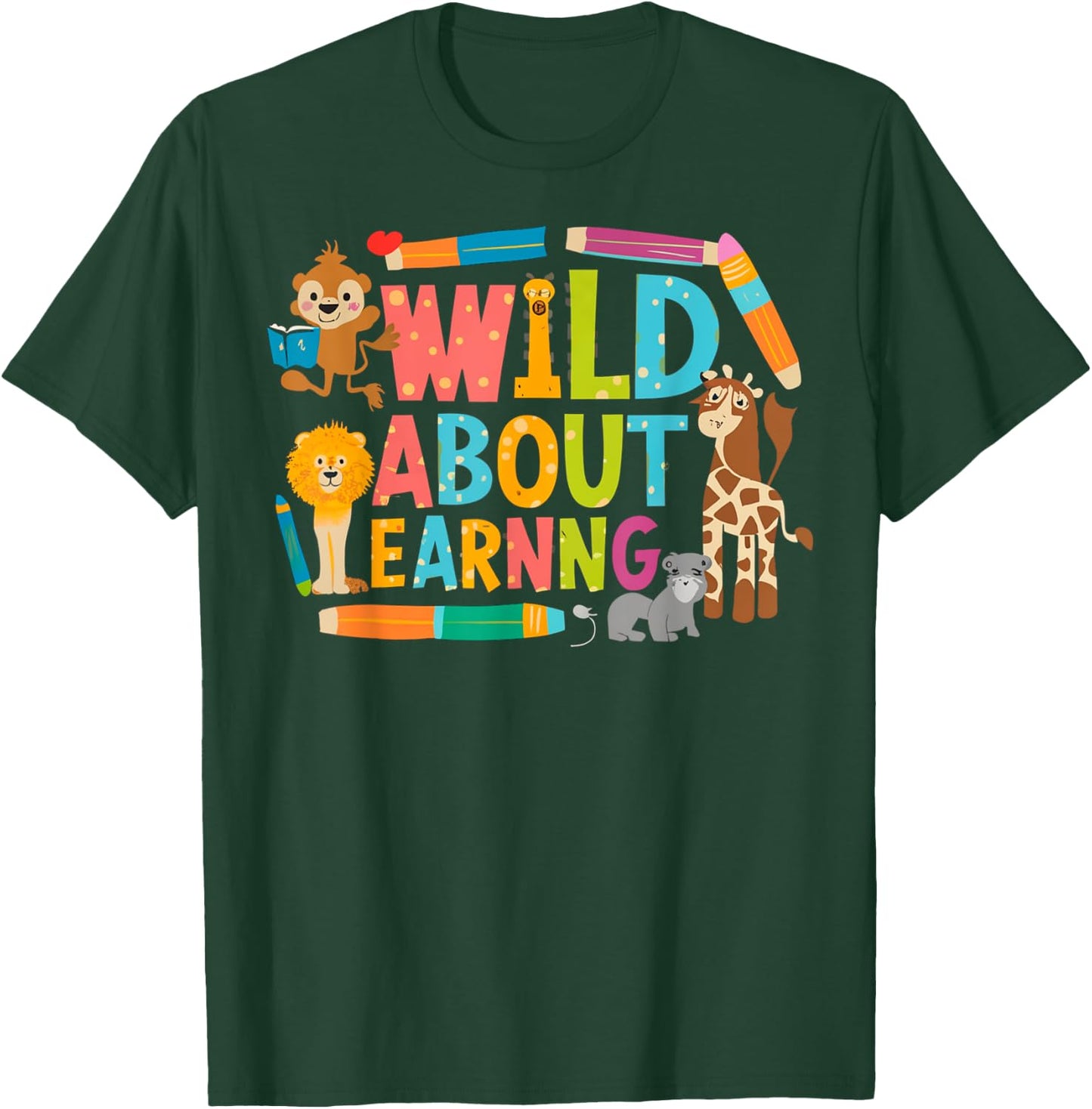 Wild About Learning Squad First Day Of School Back To School T-Shirt - T-Shirt | Forest