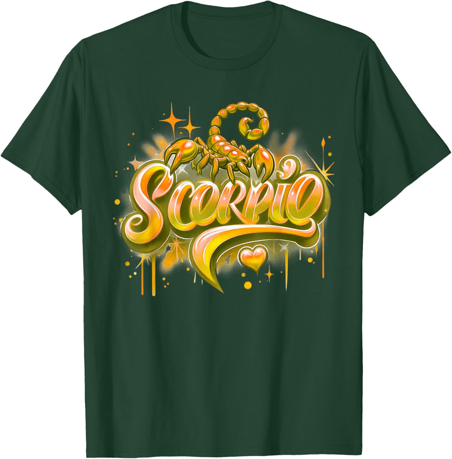 Orange Scorpio Zodiac Star Sign T-Shirt - T-Shirt | Forest