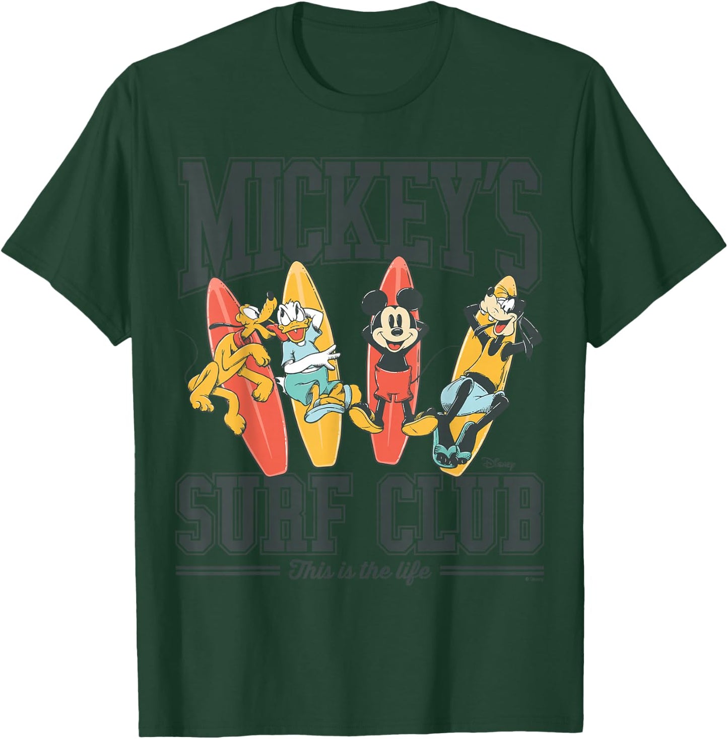 Mickey's Surf Club Mickey Mouse Pluto Donald Goofy T-Shirt - T-Shirt | Forest