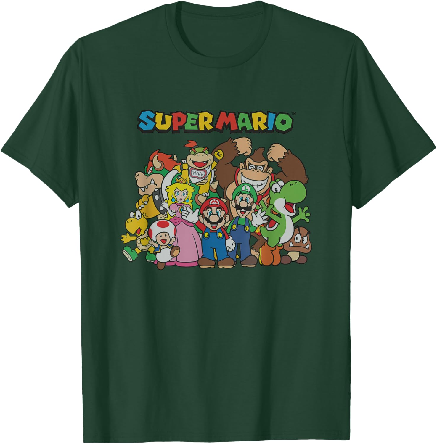 Super Mario Classic Character Line Up Group Shot T-Shirt - T-Shirt | Forest