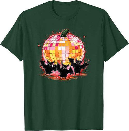 Pumpkin Disco Ball Dancing Bats Halloween Disco Party