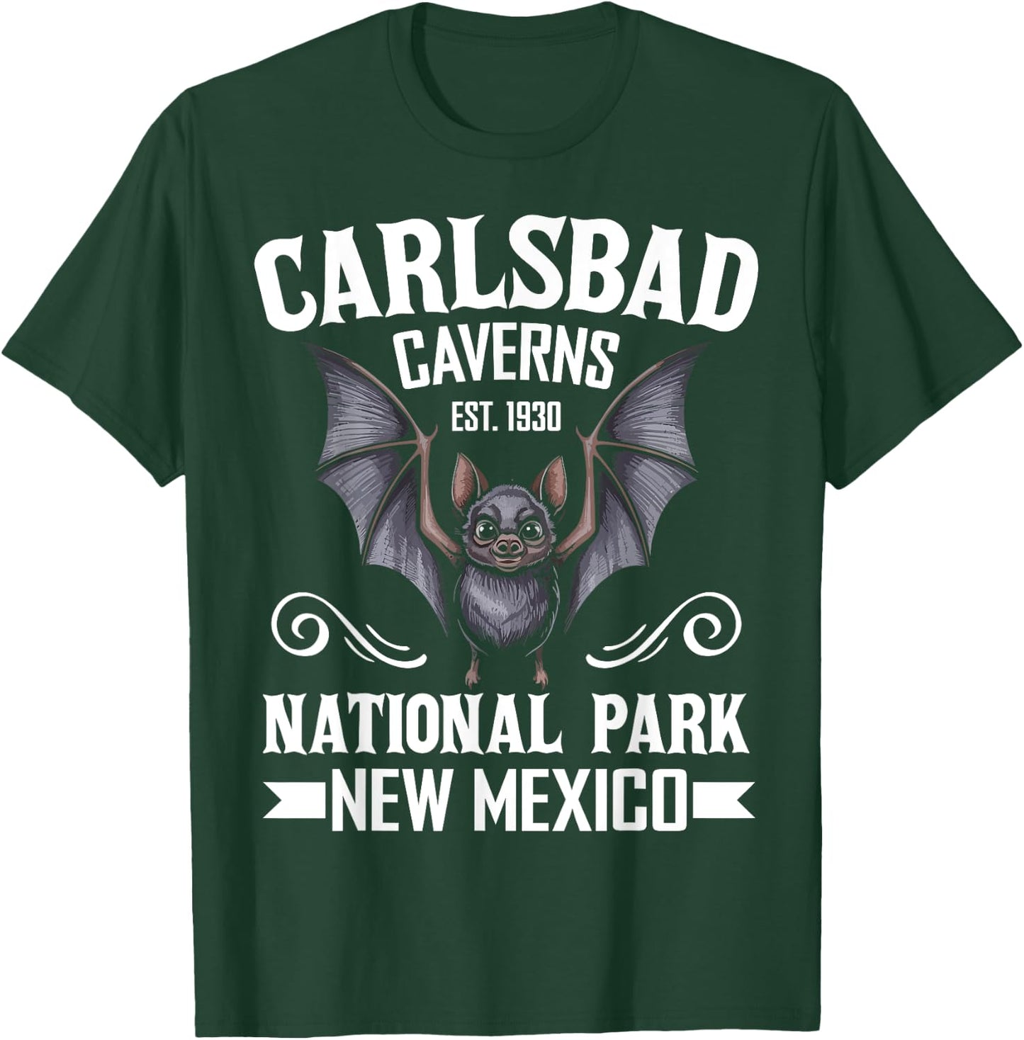 Carlsbad Caverns National Park Bat Mexico Travel Souvenir T-Shirt - T-Shirt | Forest