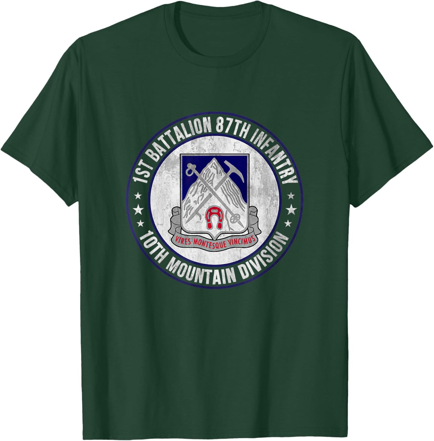 1st Battalion 87th Infantry 10th Mountain Division Veteran T-Shirt - T-Shirt | Forest