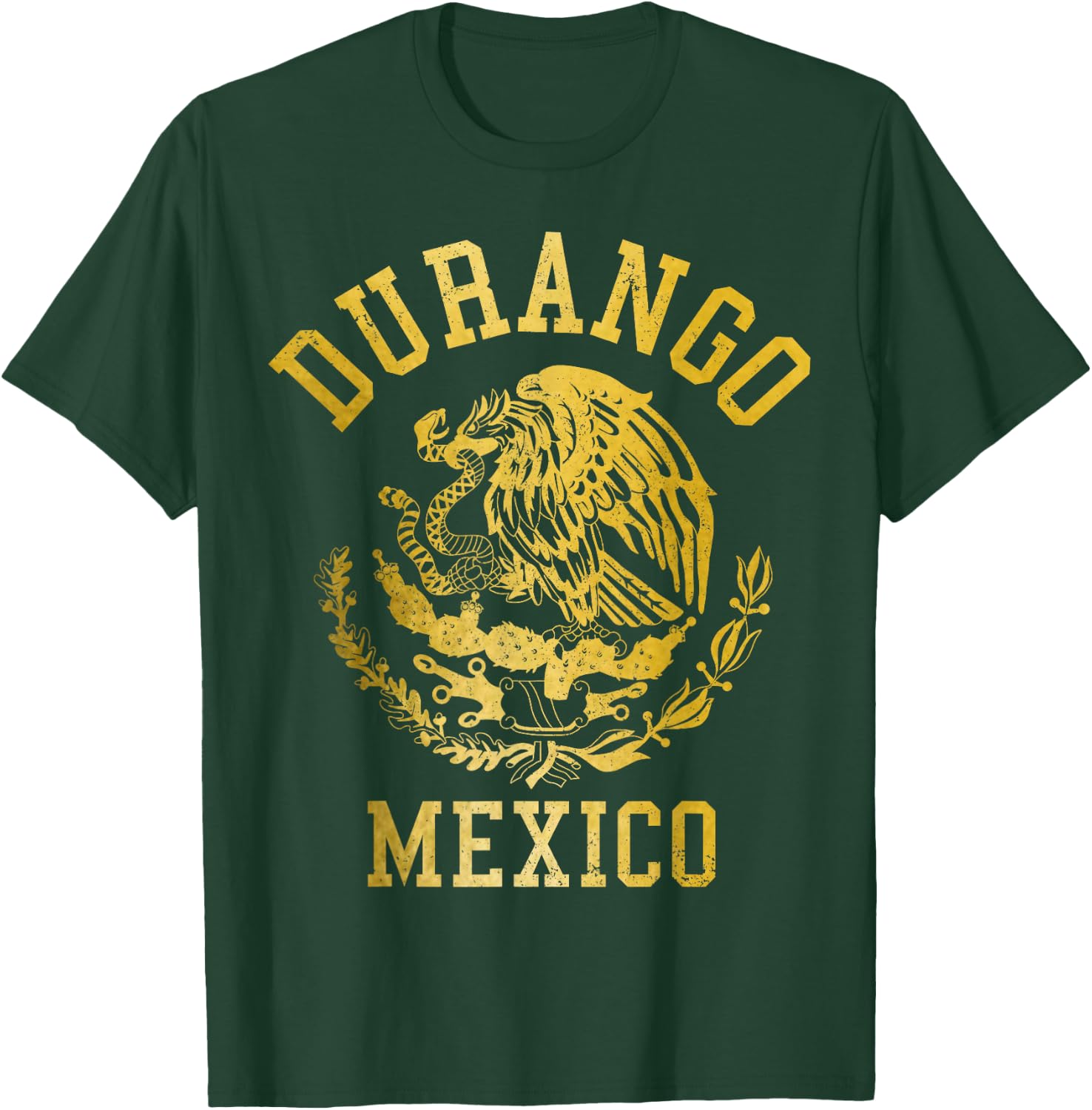 Durango Mexico Pride Mexican Flag Vintage T-Shirt - T-Shirt | Forest