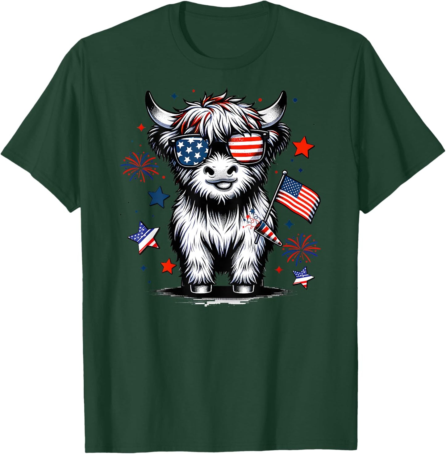 4th July Heifer T-Shirt - T-Shirt | Forest