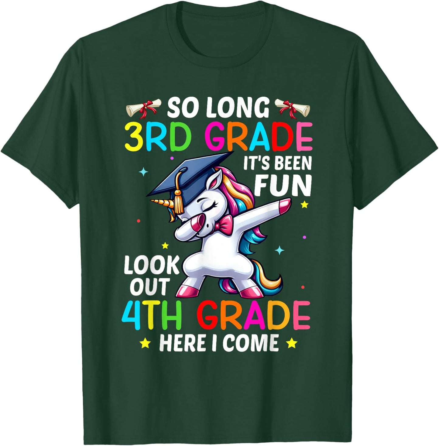 So Long 3rd Grade Graduation 4th Grade Here I Come 2024 T-Shirt - T-Shirt | Forest