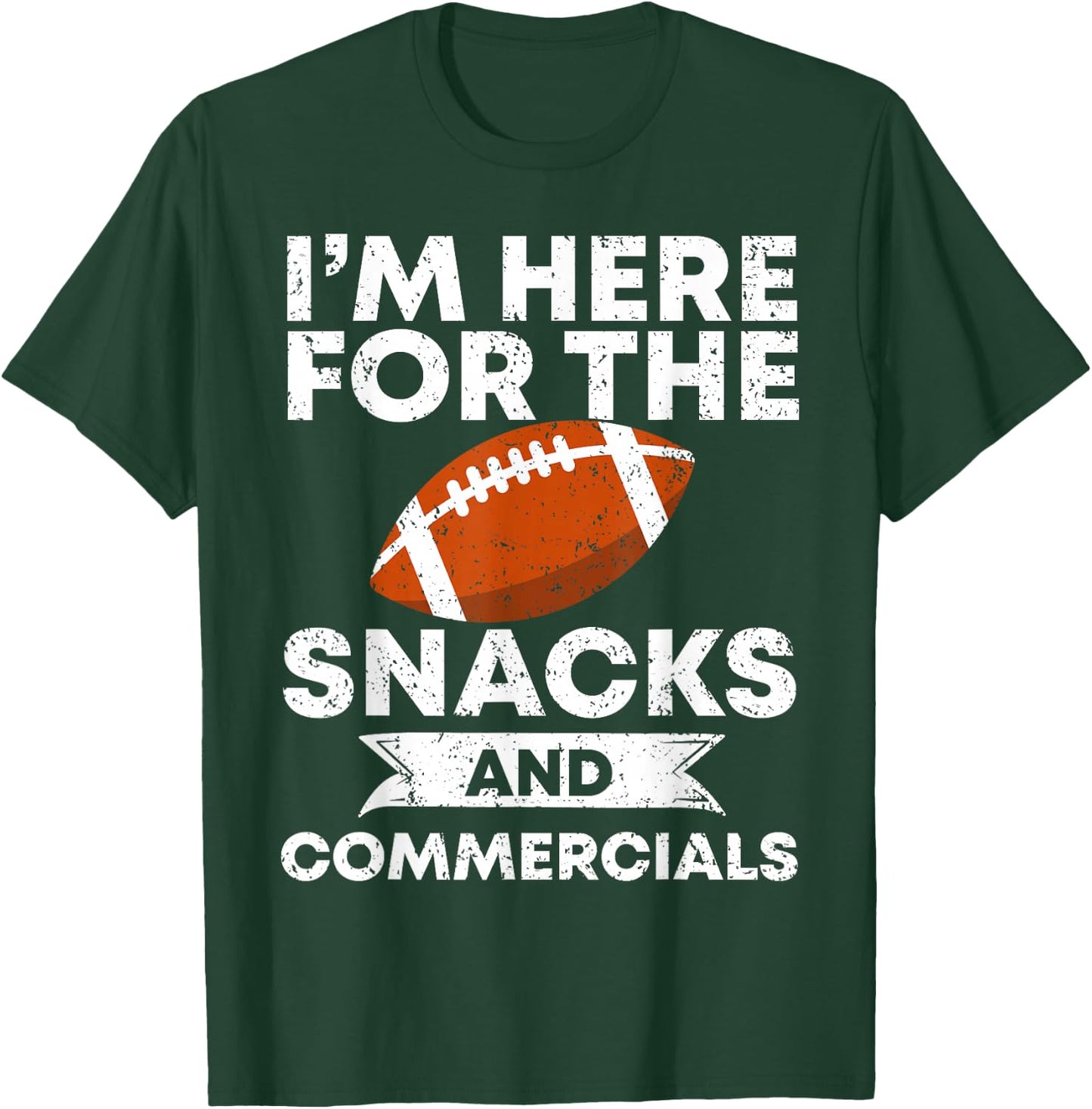 Snacks and Commercials Funny Football Bowl Gift T-Shirt - T-Shirt | Forest