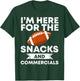 Snacks and Commercials Funny Football Bowl Gift T-Shirt - T-Shirt | Forest