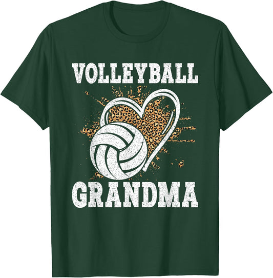 Volleyball Grandma Leopard shirt Funny Volleyball Grandma T-Shirt - T-Shirt | Forest