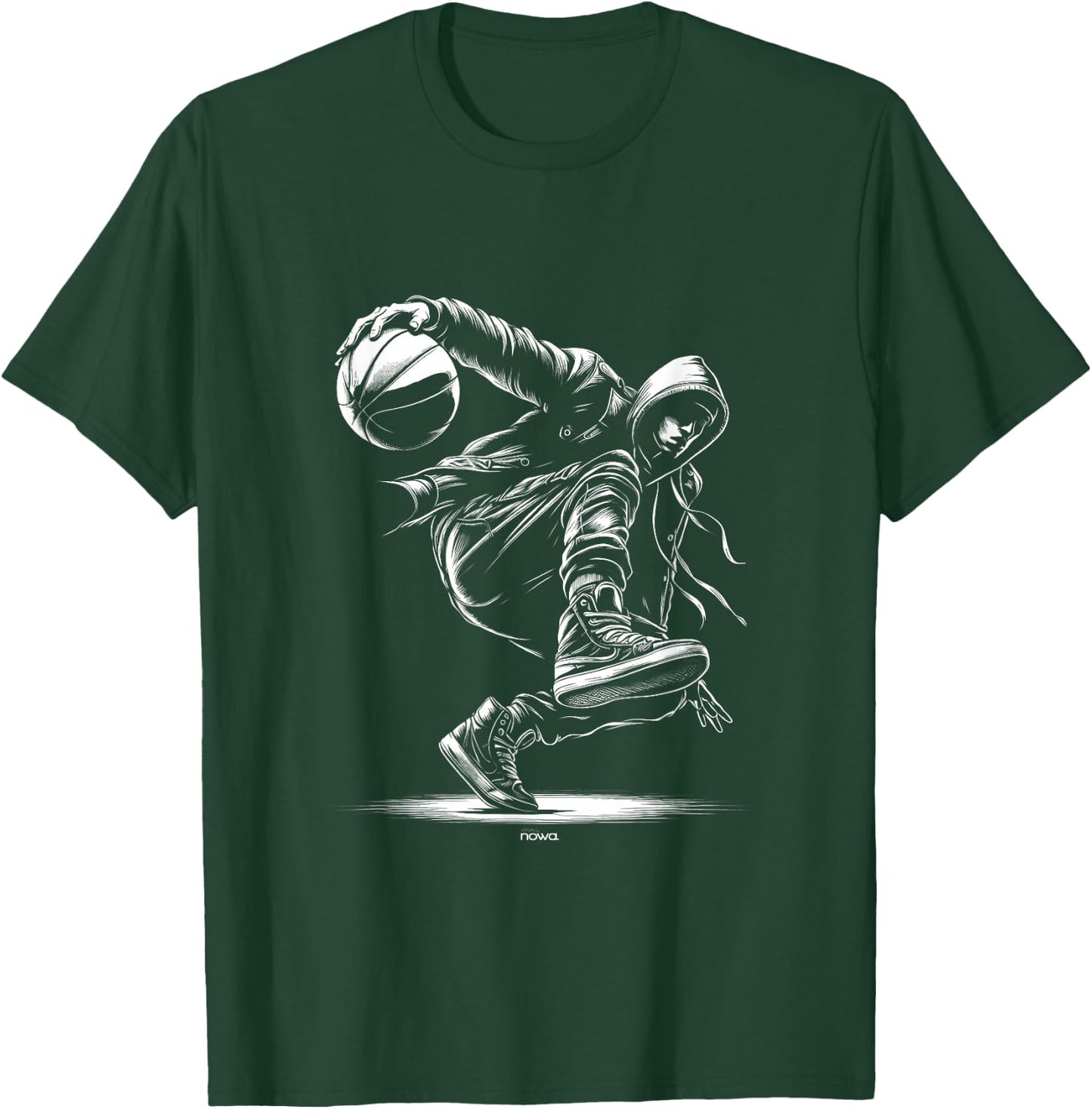 Hooded Breakdancing Basketball Crossover T-Shirt - T-Shirt | Forest