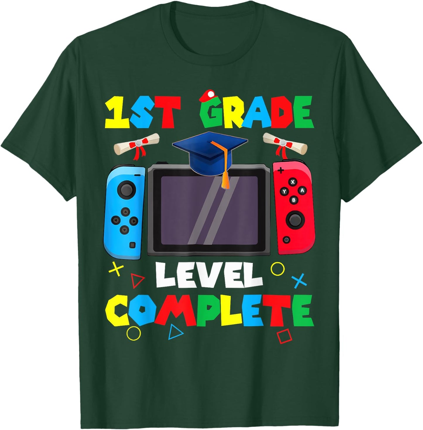 1st Grade Level Complete Graduation Class 2024 Boys Gamer T-Shirt - T-Shirt | Forest