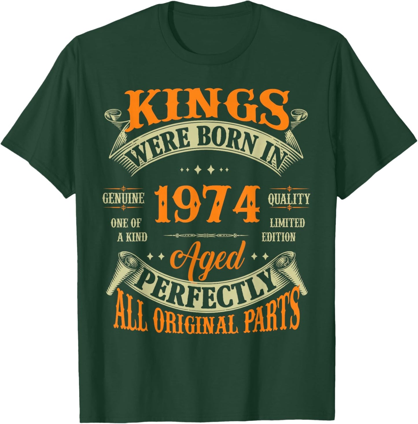Vintage Kings Born In 1974 51st Birthday 51 Years Old T-Shirt - T-Shirt | Forest