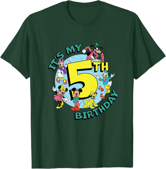 Disney Mickey and Friends It’s My Fifth 5th Birthday T-Shirt - T-Shirt | Forest