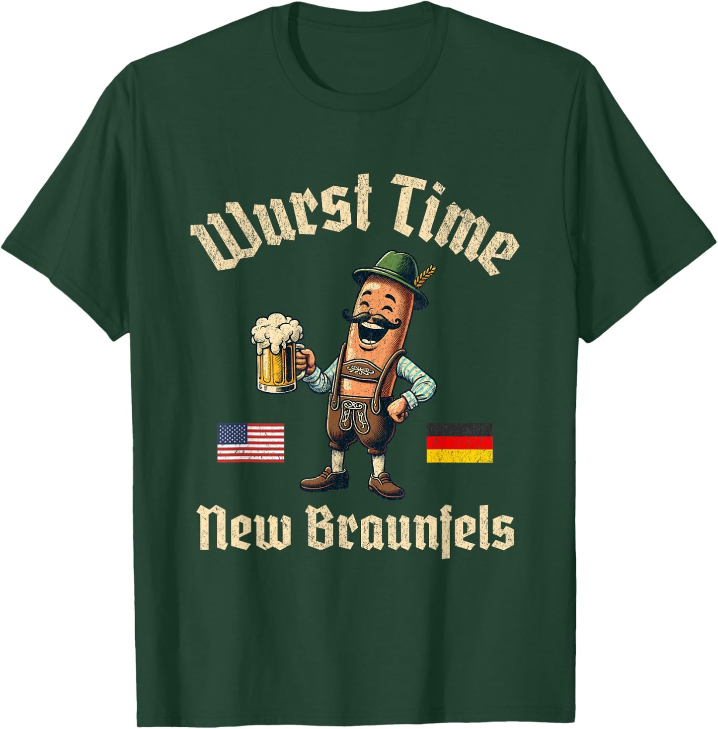 Wurst Time Wurst Fest German Beer Festival New Braunfels T-Shirt - T-Shirt | Forest
