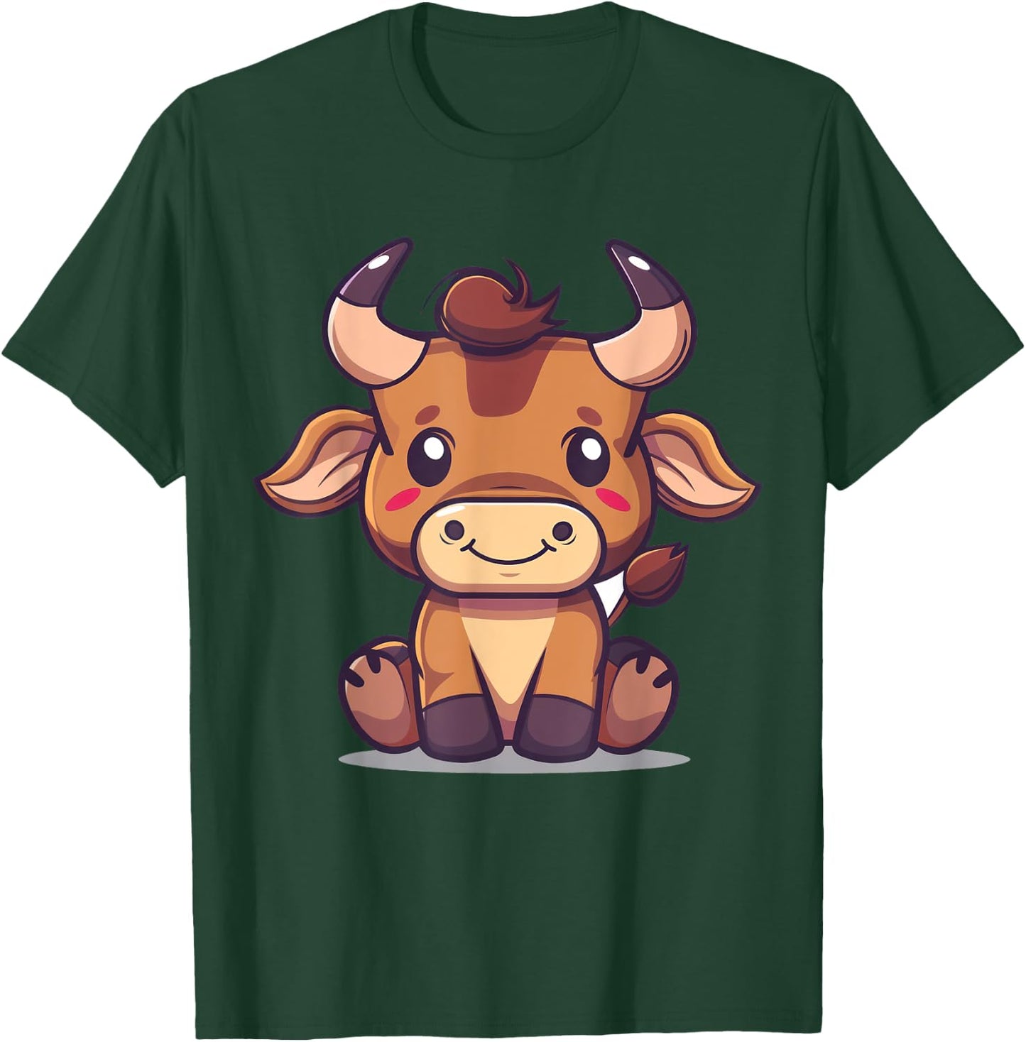 Bull Cartoon Artwork | Sweet bull T-Shirt - T-Shirt | Forest