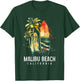 Malibu Beach California Surf Vintage Surfing Surfer T-Shirt - T-Shirt | Forest