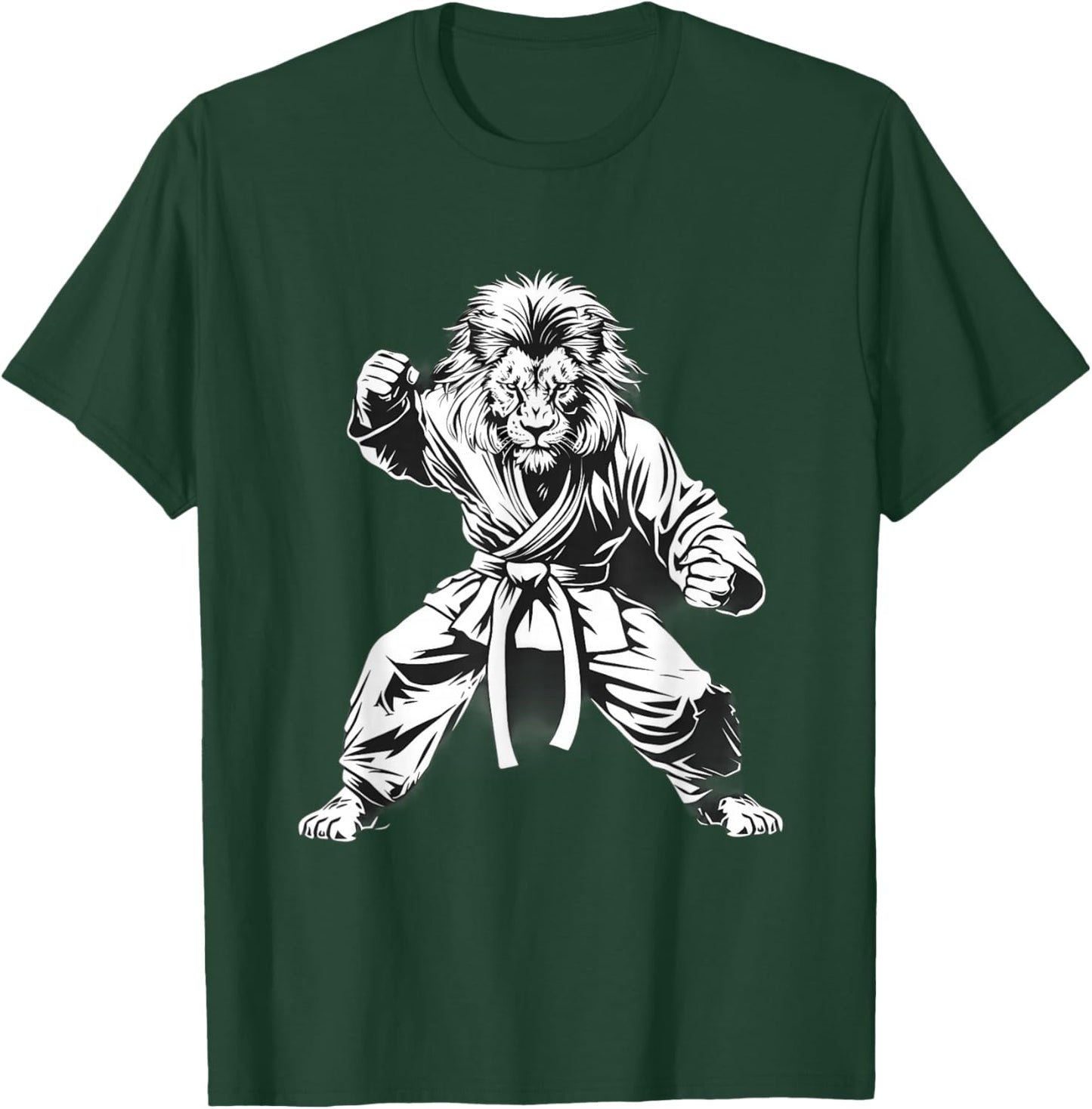 MMA Lion Drawing Kickboxing Taekwondo Lion Martial Arts T-Shirt - T-Shirt | Forest
