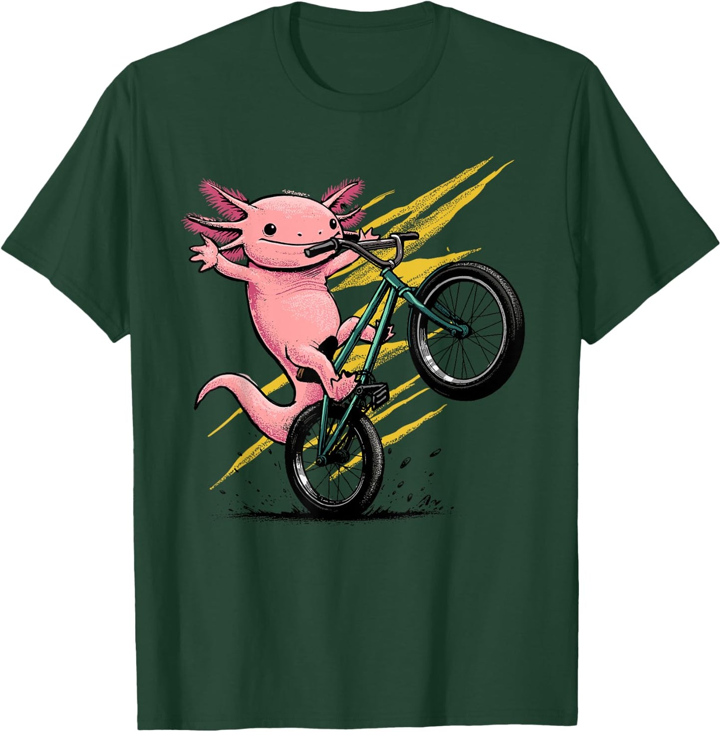 Axolotl Shirt Axolotl Bicycle Riding Cycling Funny Cyclist T-Shirt - T-Shirt | Forest