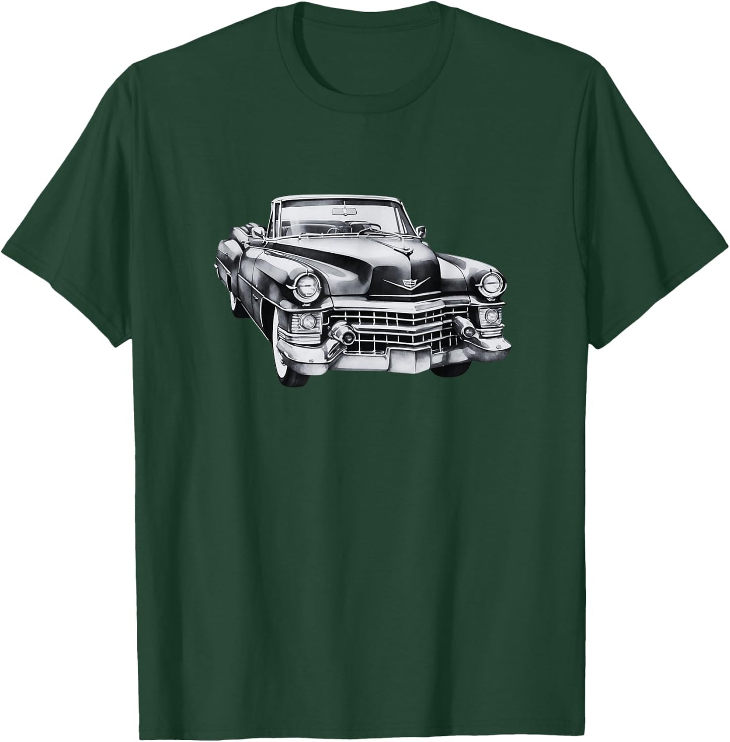 Cadillac Classic | Vintage | Black & White T-Shirt - T-Shirt | Forest