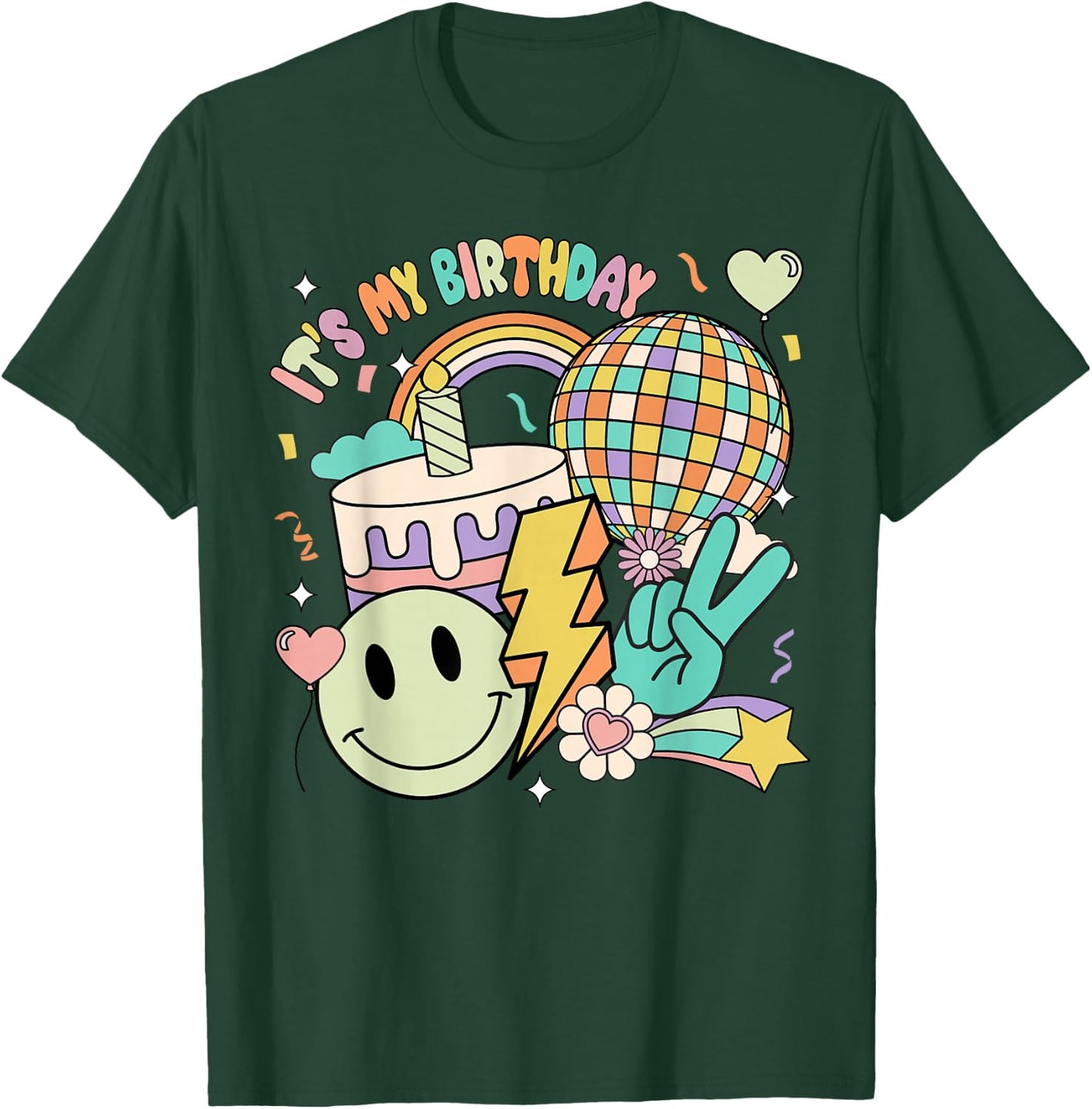 Its My Birthday Shirt Groovy Birthday Women Teens Girls T-Shirt - T-Shirt | Forest