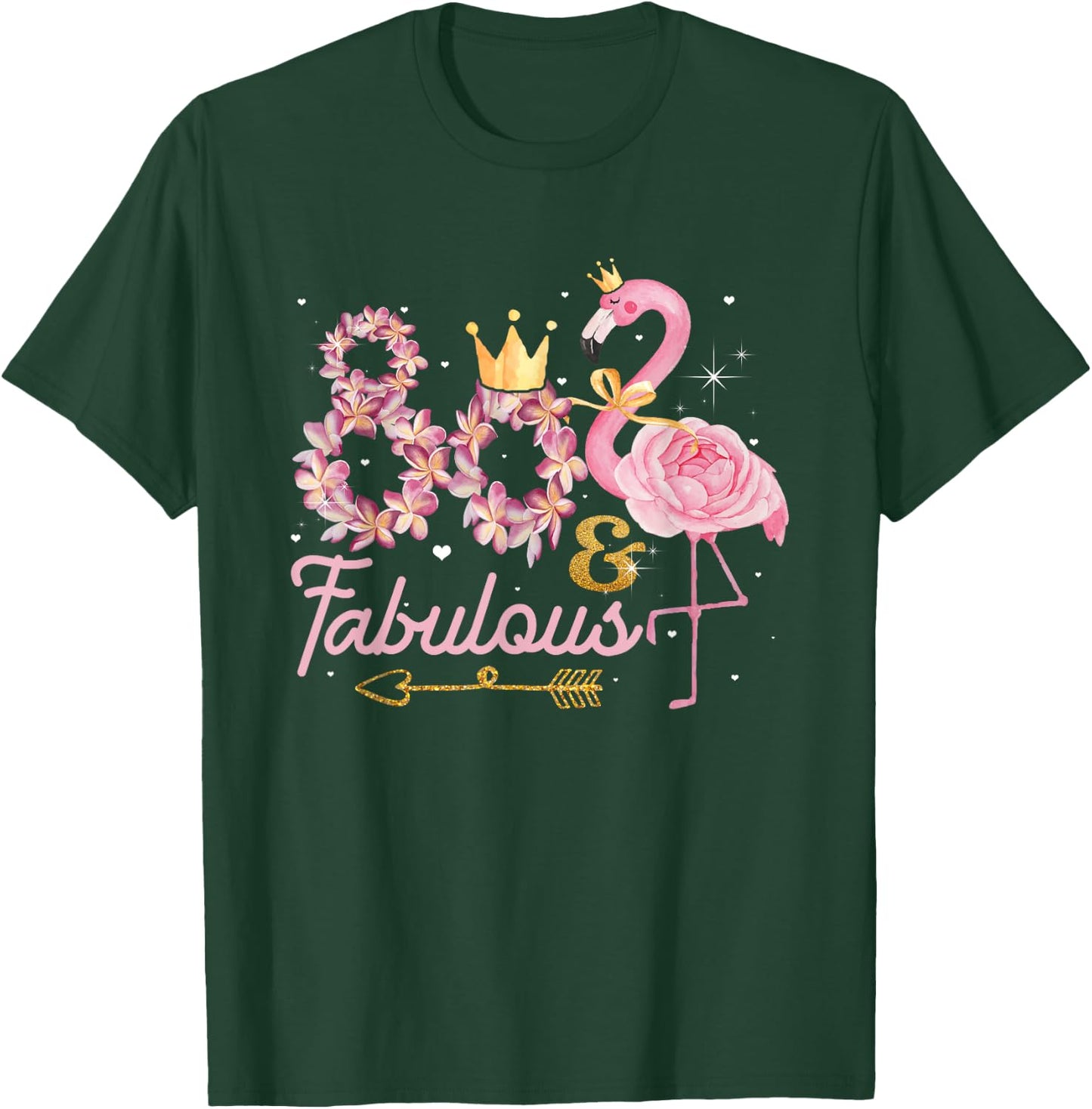 80 And Fabulous Flamingo 80th Birthday 1942 T-Shirt - T-Shirt | Forest