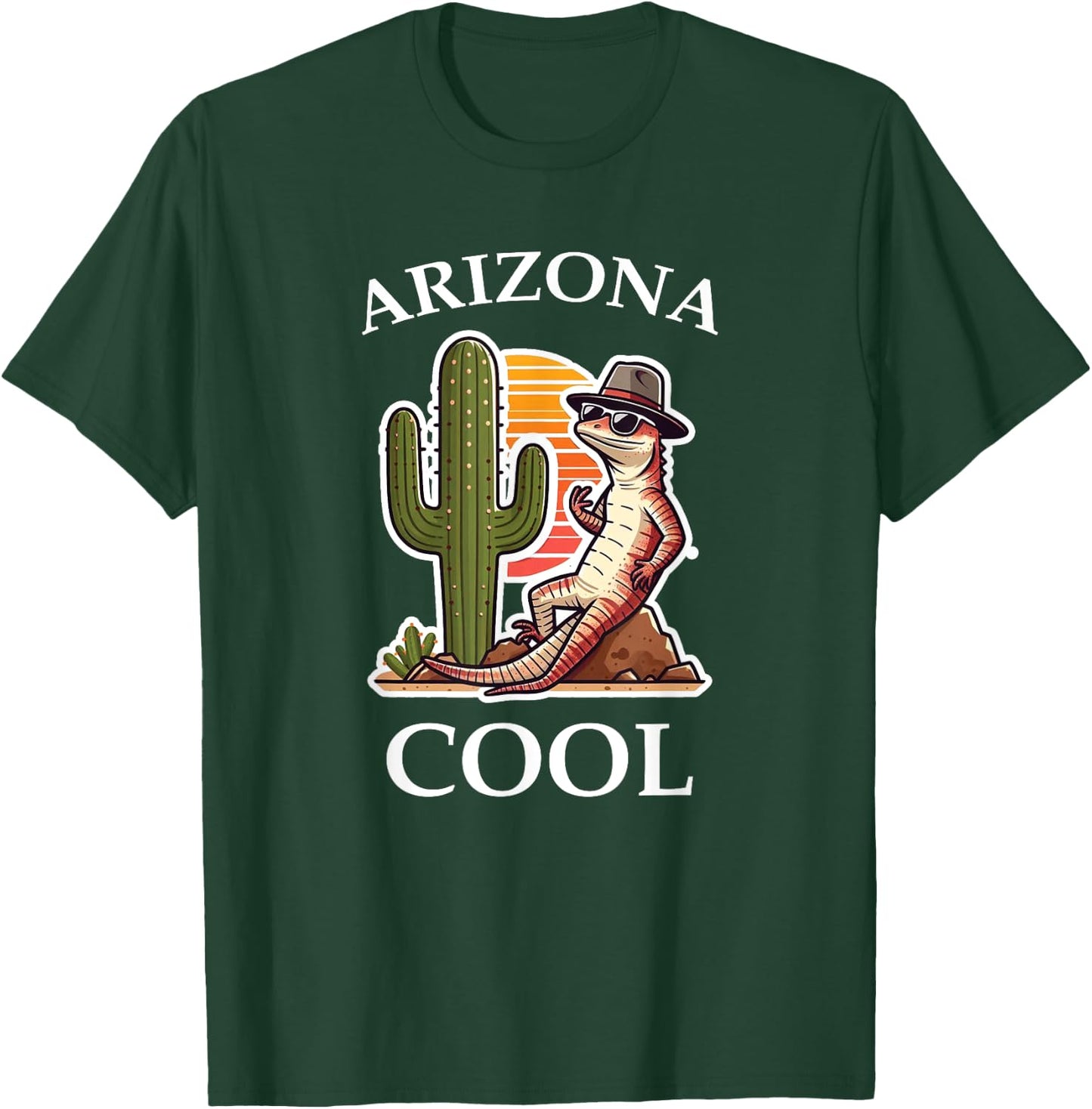 Arizona Cool Lizard Cactus T-Shirt - T-Shirt | Forest