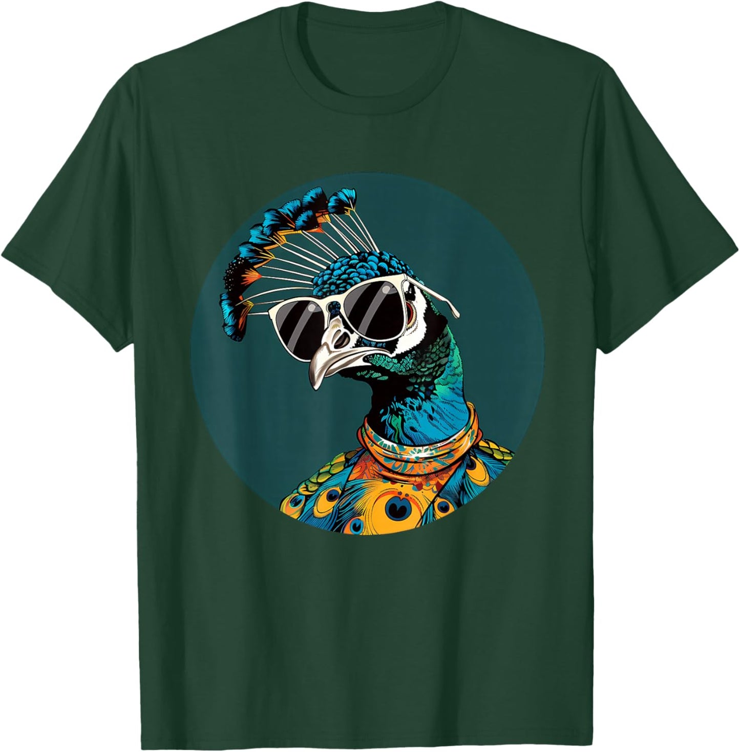 Feather Peacock Lover Artwork Animal Art Blue Peacock Bird T-Shirt - T-Shirt | Forest