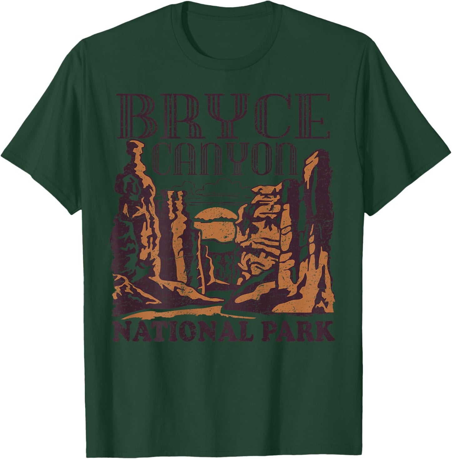 Bryce Canyon National Park (Design on Back) Vintage Style T-Shirt - T-Shirt | Forest