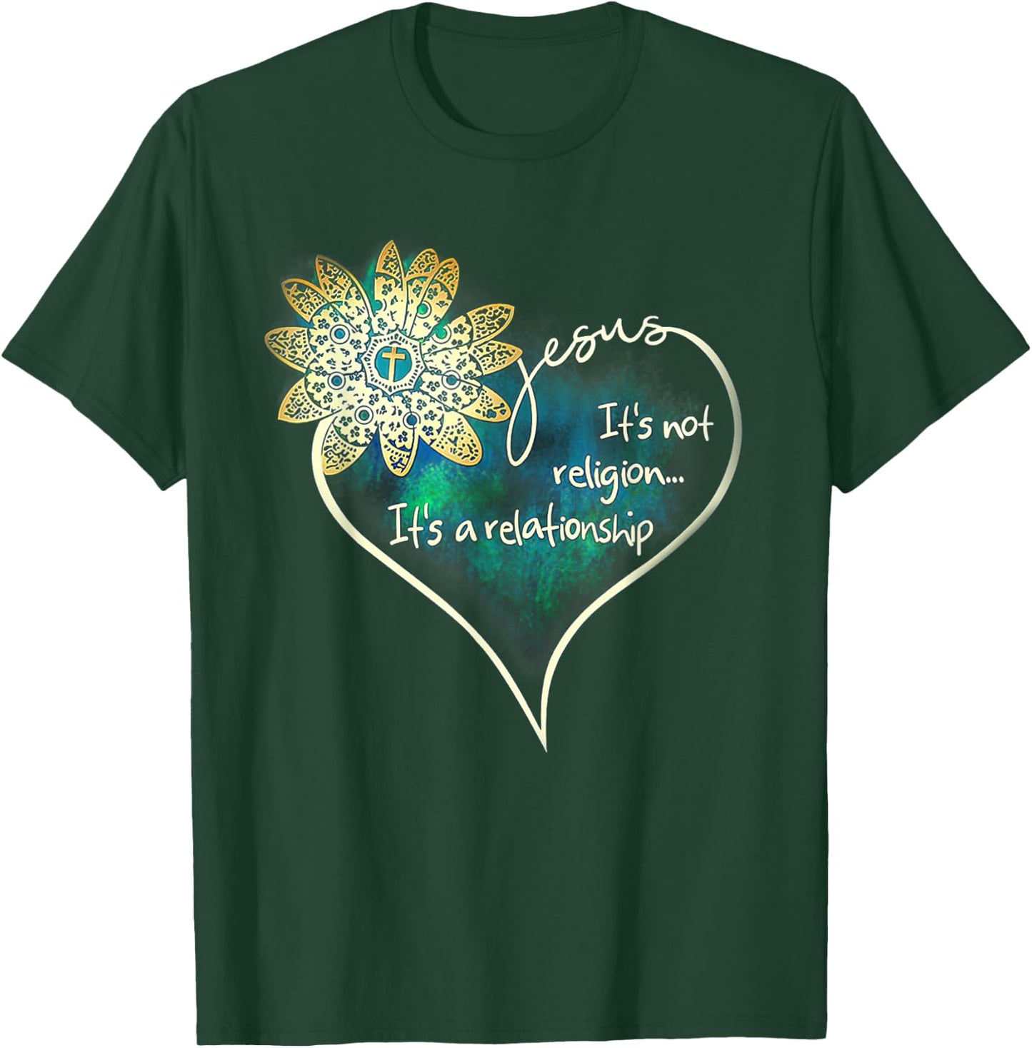 Jesus It's Not Religion It's A Relationship T-Shirt - T-Shirt | Forest