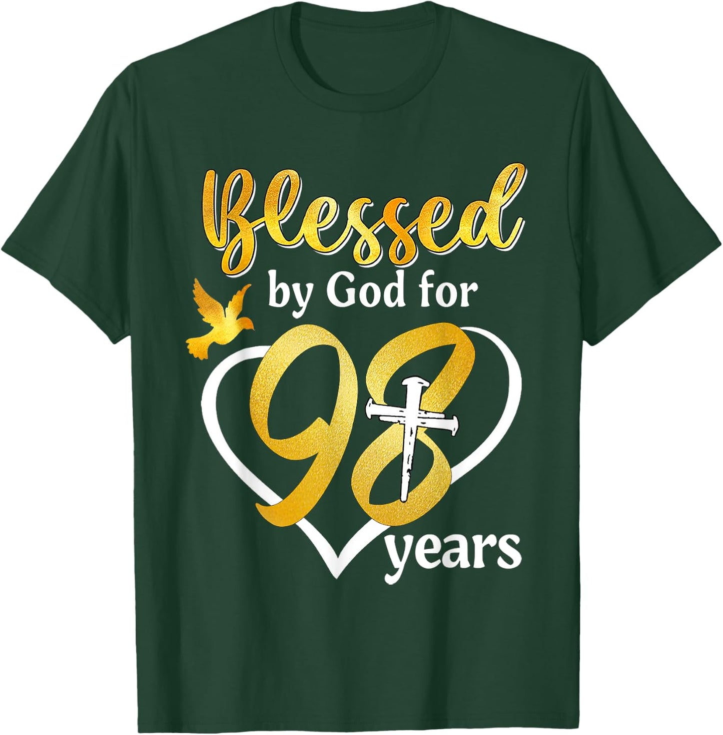 Blessed By God For 98 Years Old 98th Birthday Party Women T-Shirt - T-Shirt | Forest