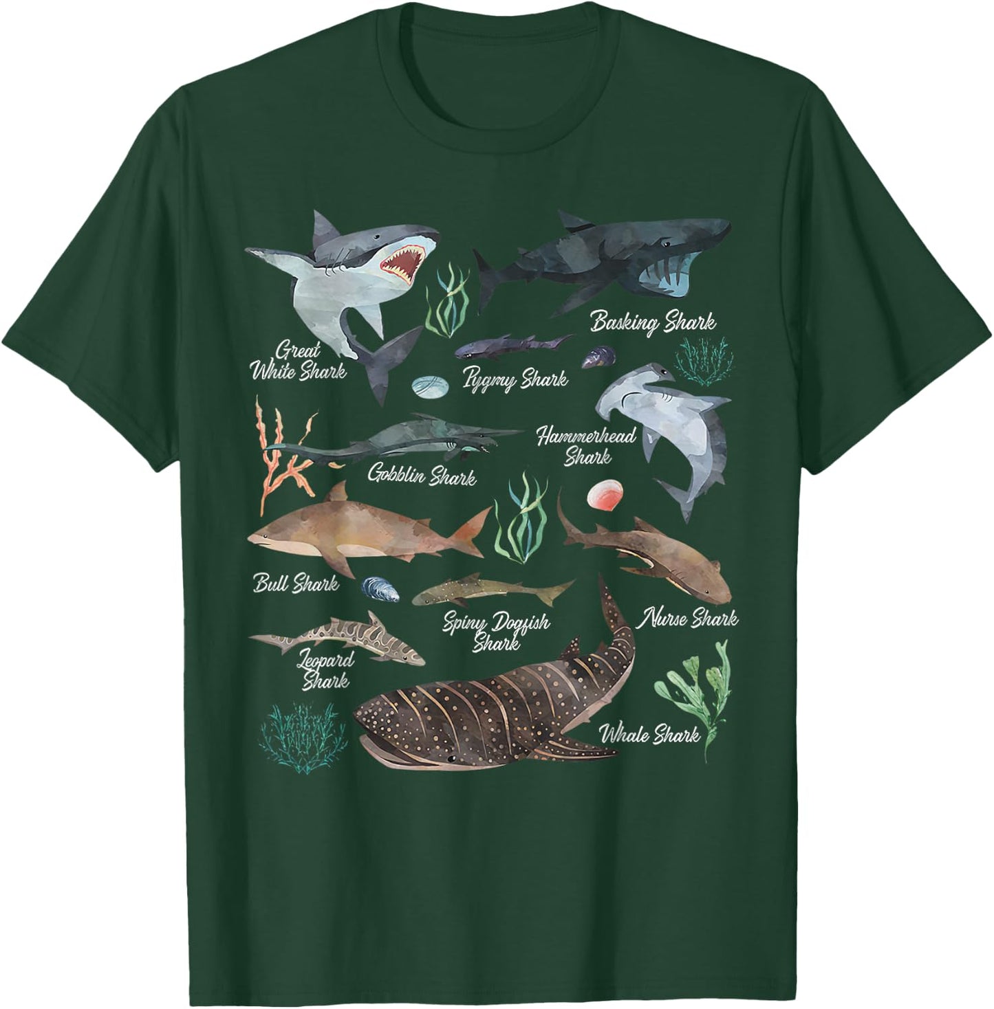 Types Of Shark - Shark Breeds Species - Shark Love T-Shirt - T-Shirt | Forest