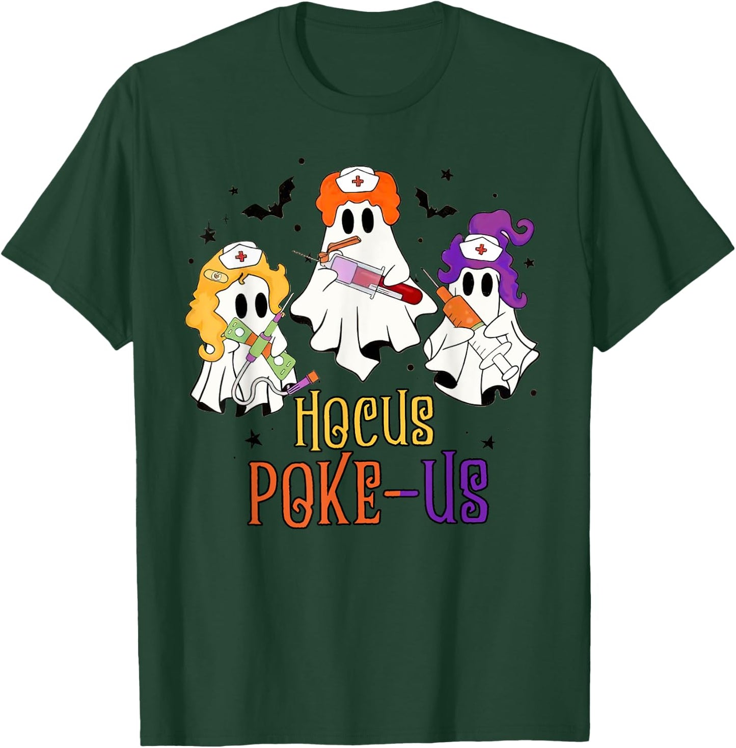 Phlebotomist Halloween,Medical Lab Tech,ER Crew Spooky Nurse T-Shirt - T-Shirt | Forest