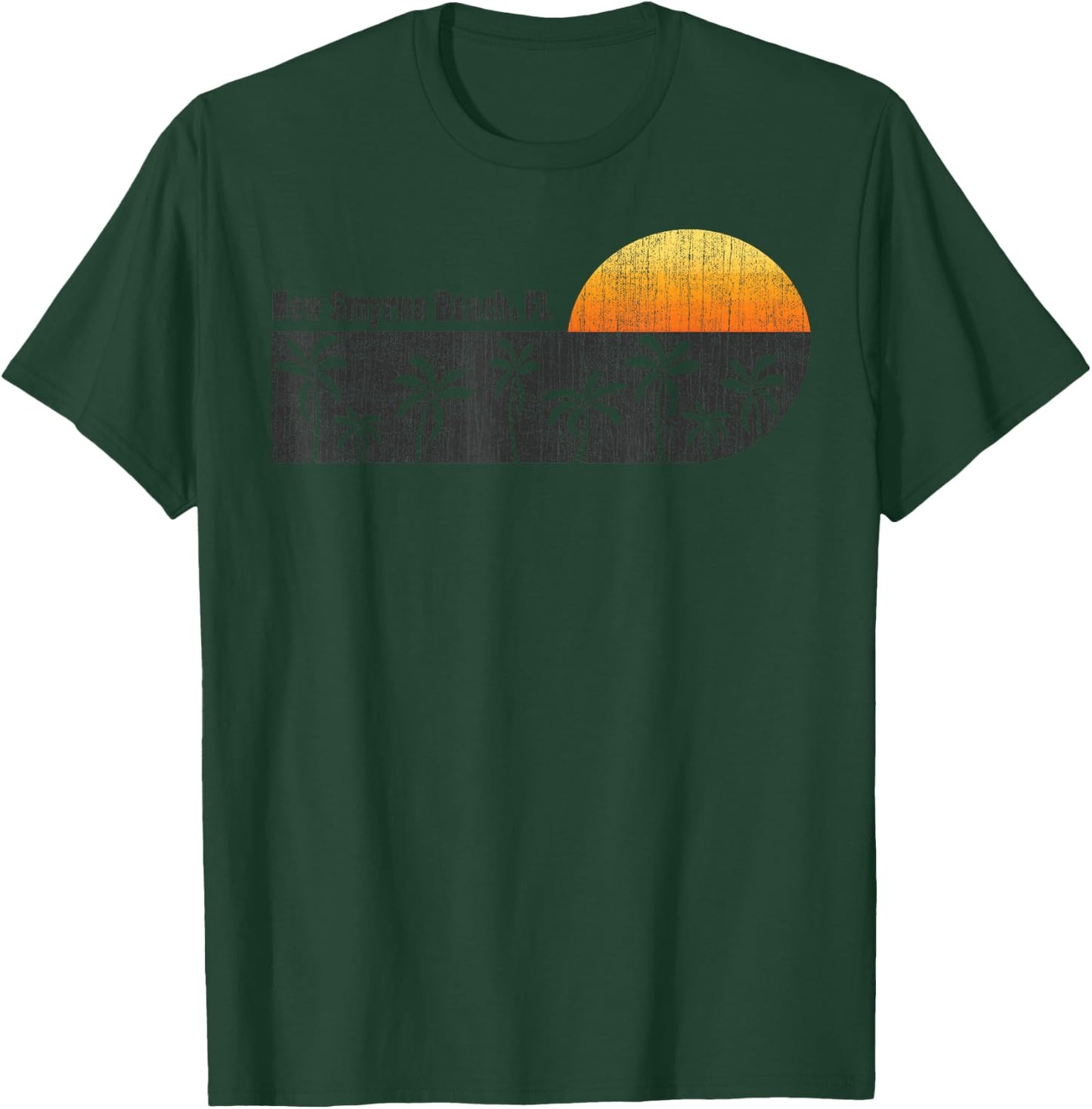 Retro New Smyrna Beach Vintage Florida Beach S T-Shirt - T-Shirt | Forest