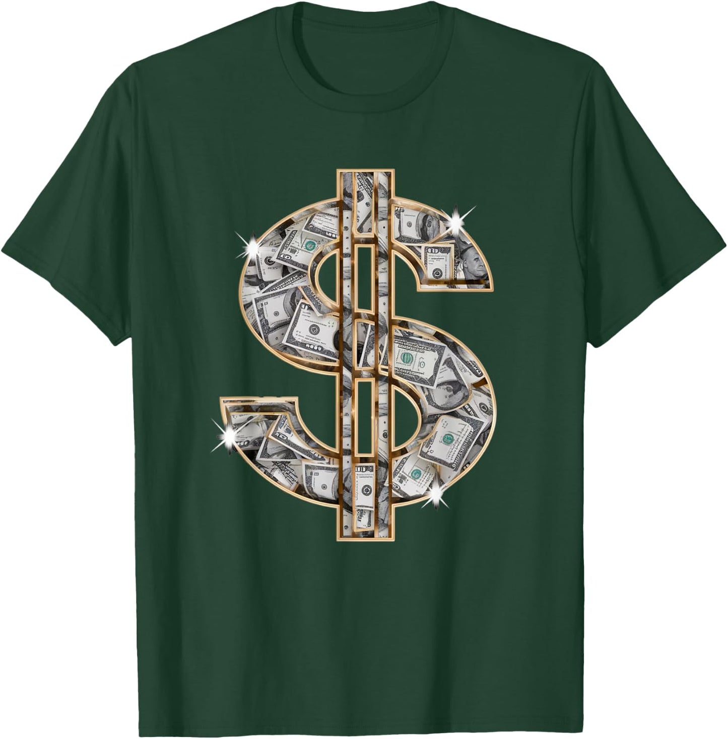 Cool As Dollar Bill Dollar Sign $ Money Hustle Hard Work T-Shirt - T-Shirt | Forest