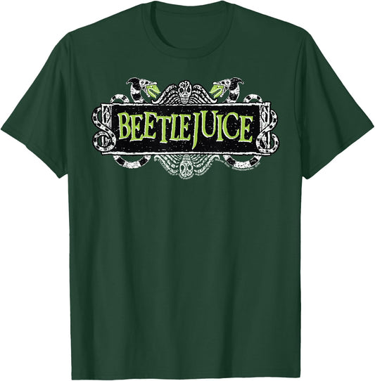 Beetlejuice Green Sign Logo T-Shirt - T-Shirt | Forest