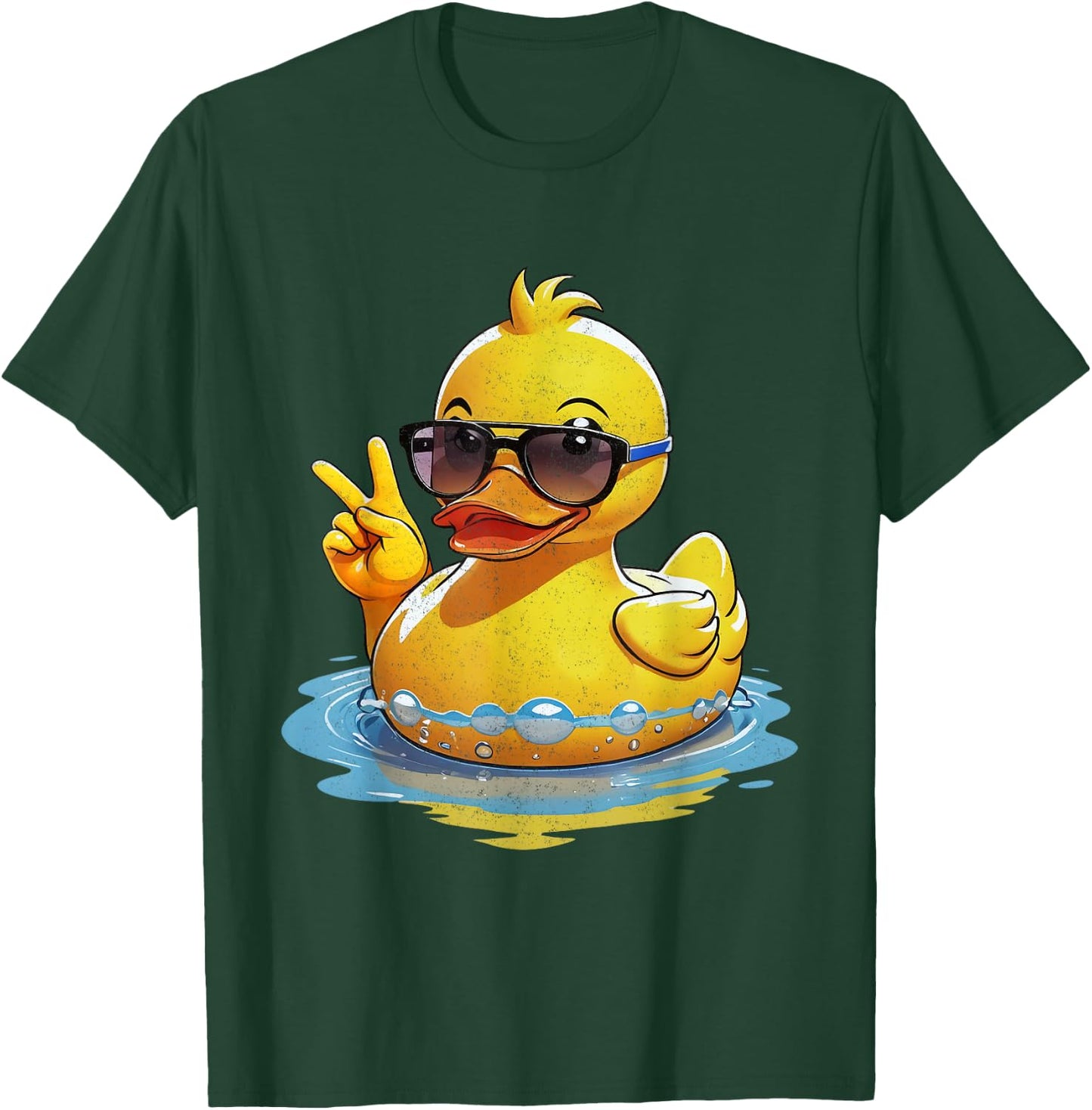 Quacktastic Duck Party Outfit Retro Groovy Yellow Rubber Duck Peace Funny Duck Lovers Black Small Classic Fit Short Sleeve T-Shirt - T-Shirt | Forest
