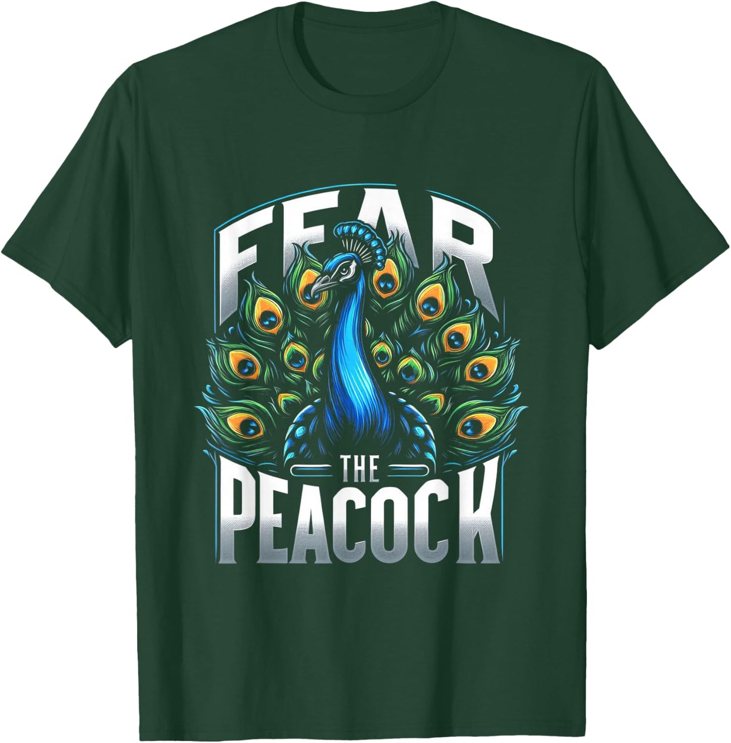 Fear The Peacock Zookeeper Ornithologist Funny Bird Lover T-Shirt - T-Shirt | Forest