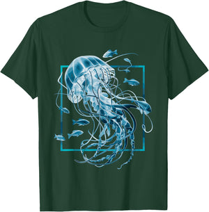 Jellyfish and Fishes in Sea T-Shirt - T-Shirt | Forest