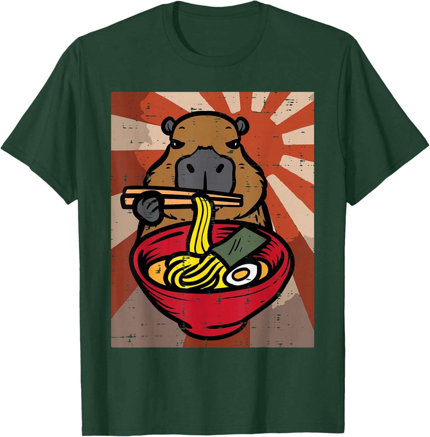 Capybara Ramen Kawaii Capy Japanese Food Men Women Kids Boys T-Shirt - T-Shirt | Forest