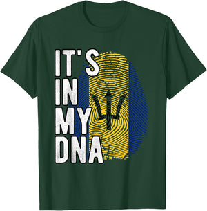 Funny it's in my DNA Barbados flag Fingerprint T-Shirt - T-Shirt | Forest