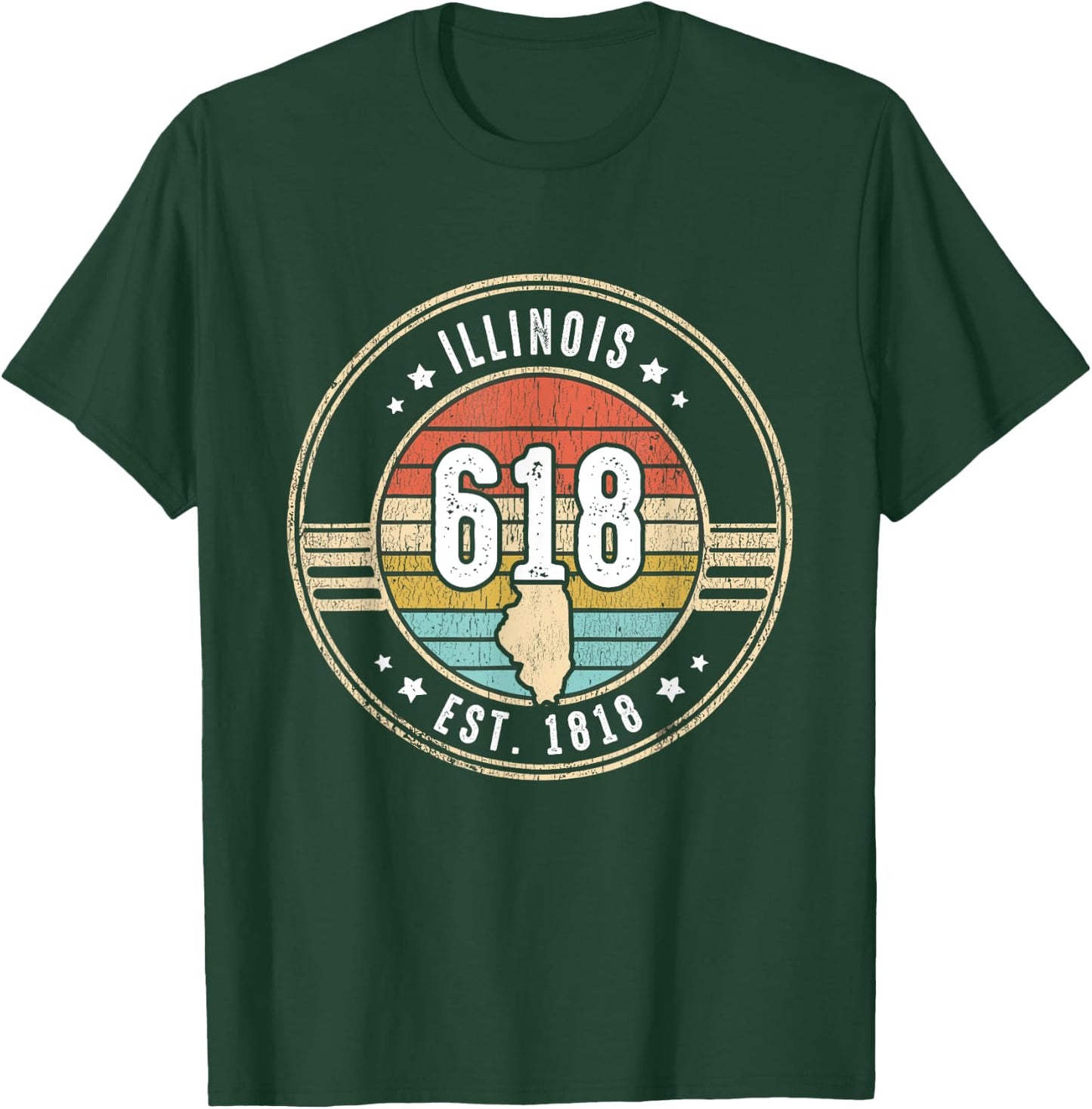 Illinois Area Code 618 Home State Pride Souvenir T-Shirt - T-Shirt | Forest