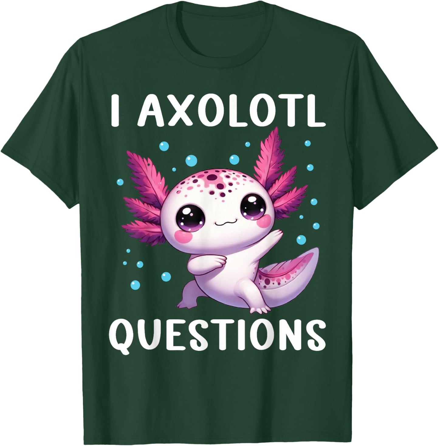 Funny I Axolotl Questions Retro Cute Toddler Boy Girl Kids T-Shirt - T-Shirt | Forest