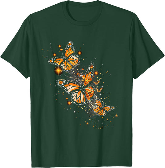 Butterfly Aesthetic Orange Monarch Butterflies Nature T-Shirt - T-Shirt | Forest