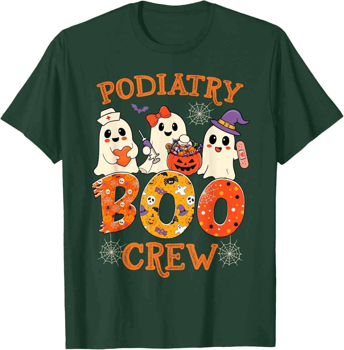 Podiatry Boo Crew Funny Ghost Halloween Spooky Costume Nurse T-Shirt - T-Shirt | Forest