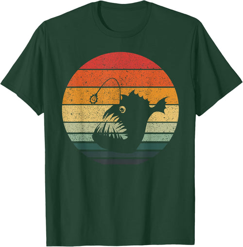 Vintage Retro Sunset Angler Fish