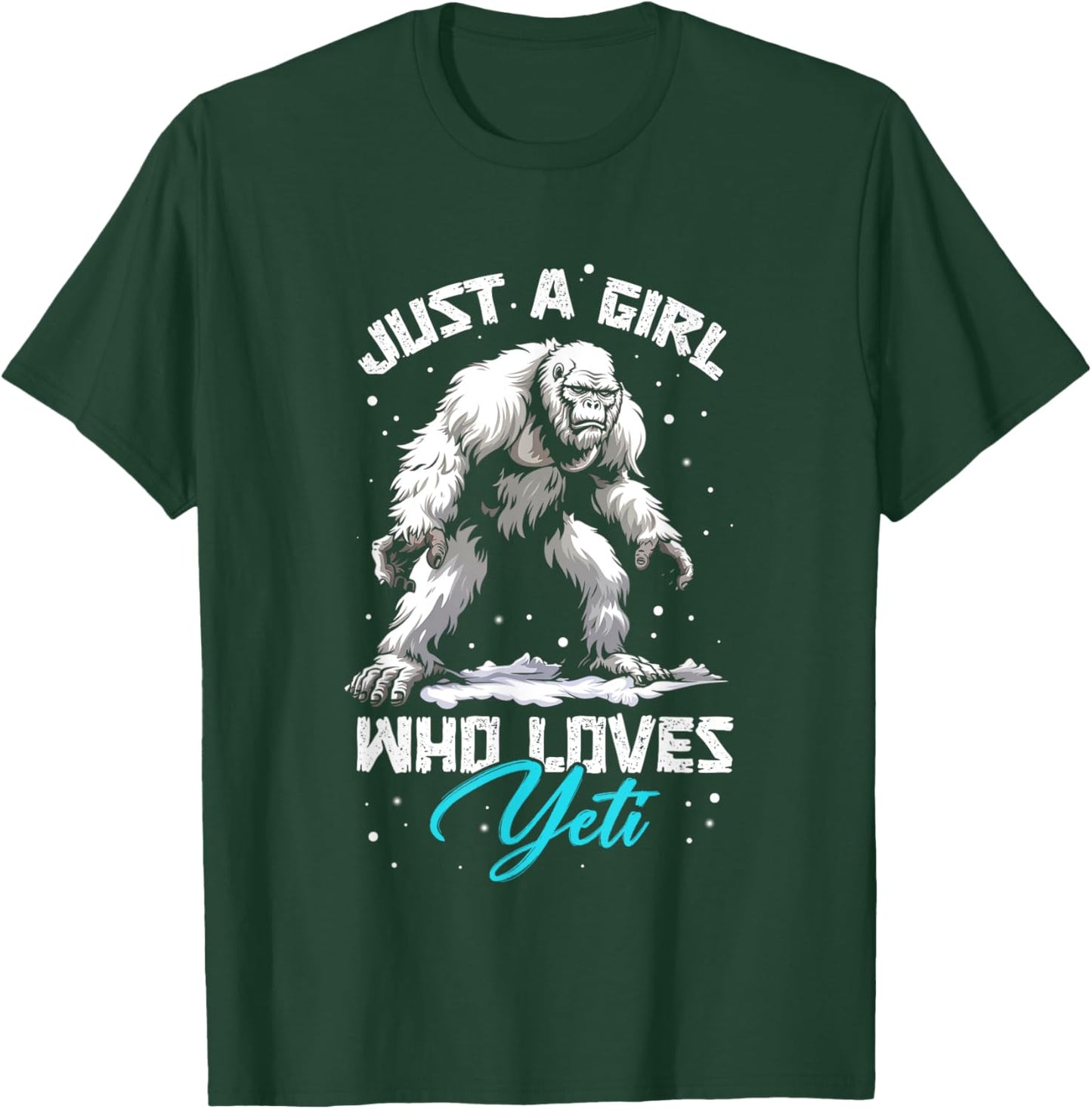 Vintage Just A Girl Who Loves Yeti Cute Animal Pet Monsters T-Shirt - T-Shirt | Forest
