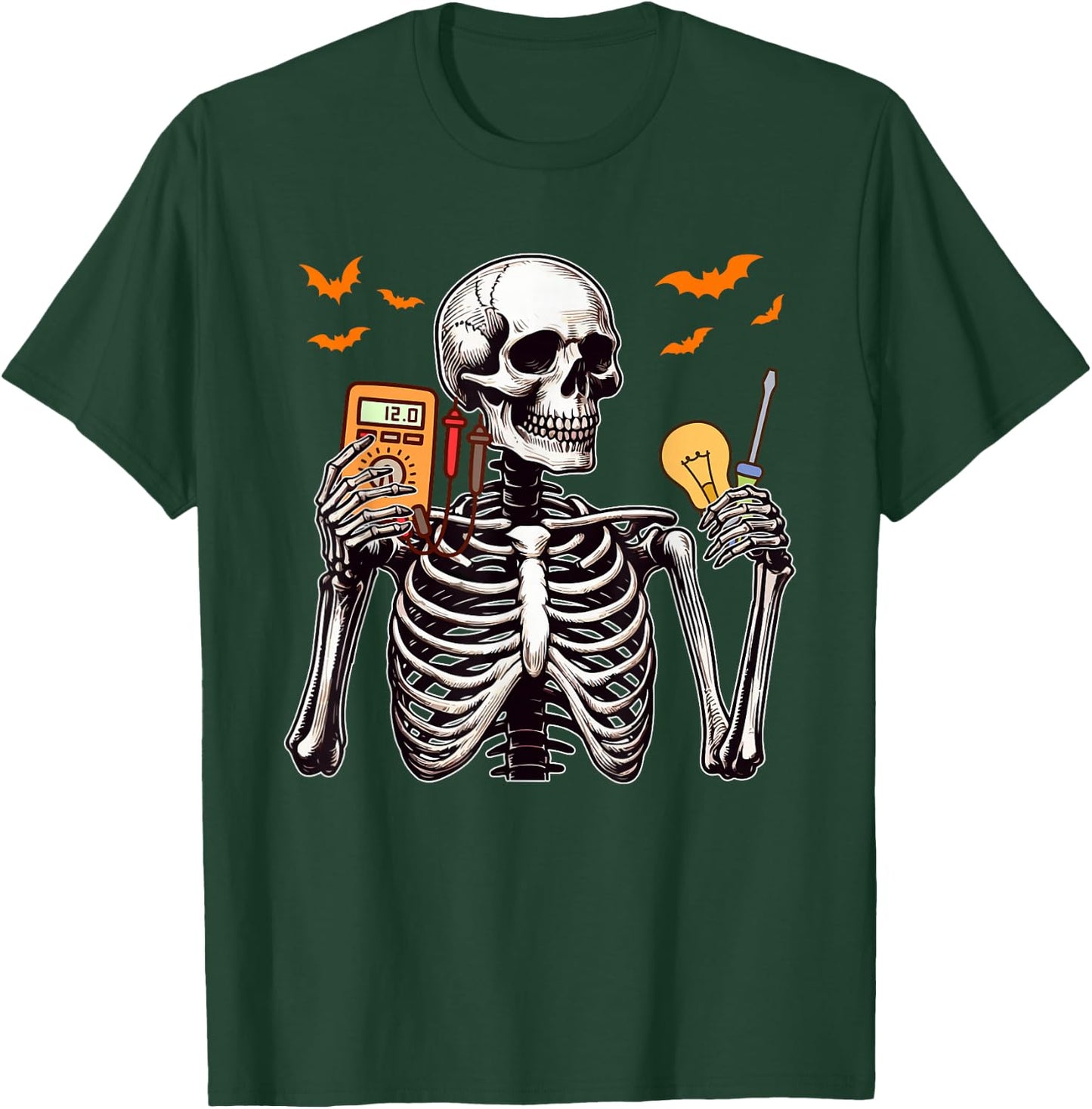Electrician Job Horror Skeleton Halloween Team Costume T-Shirt - T-Shirt | Forest