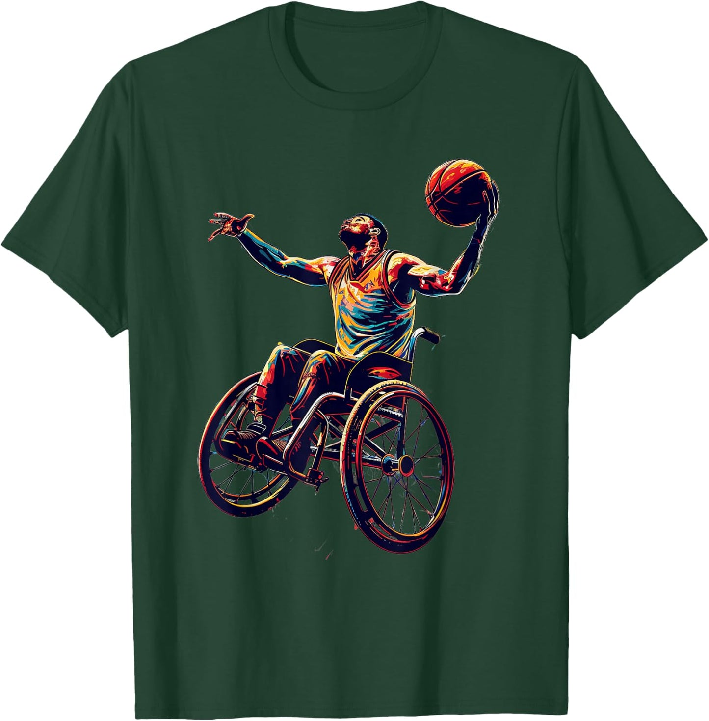 Wheelchair Basketball Design T-Shirt - T-Shirt | Forest